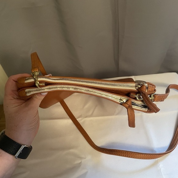 CLARE  V. Double Sac Bretelle Tan Neptune Brown Shoulder Bag Clutch Purse NEW - Picture 5 of 16